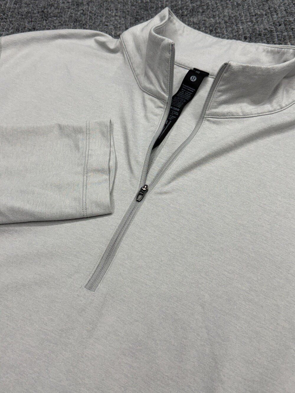 Lululemon Soft Jersey Half Zip Pullover Mens XXL Light Gray Long Sleeve Mock